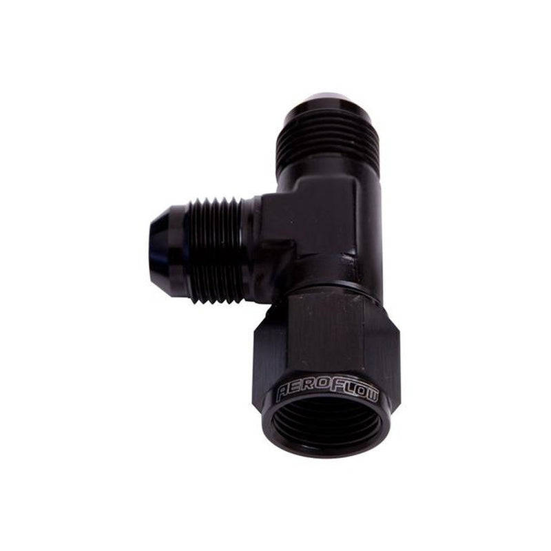 Aeroflow AF145-06BLK Tee -6AN Female Swivel On Run Black
