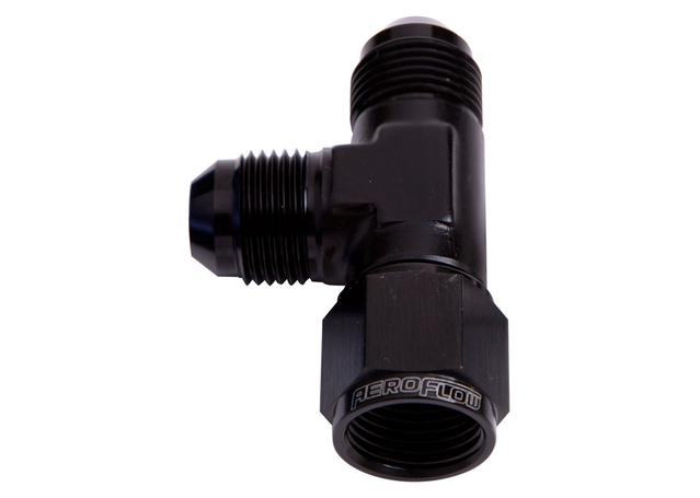 Aeroflow AF145-03BLK Tee -3AN Female Swivel On Run Black