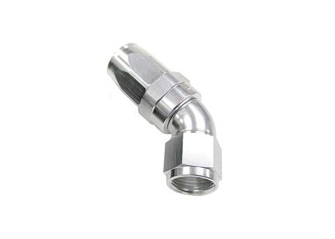 Aeroflow AF152-06S 45 Deg Hose End -06AN Silver Full Flow