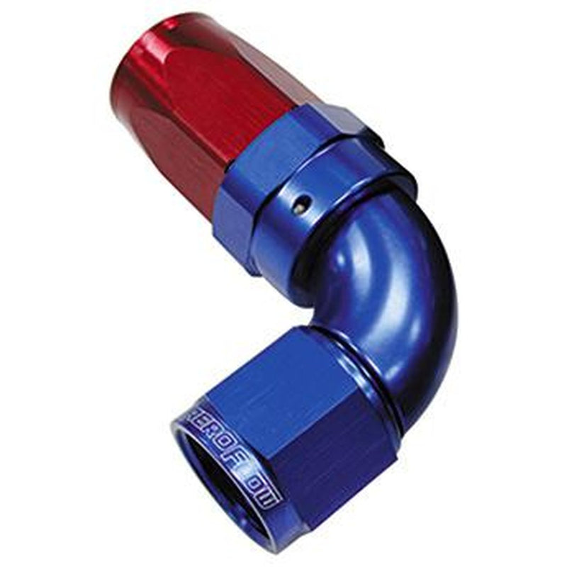 Aeroflow AF153-10 90 Deg Hose End -10AN Blue Full Flow