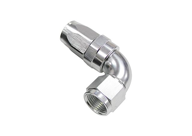 Aeroflow AF153-06S 90 Deg Hose End -06AN Silver Full Flow