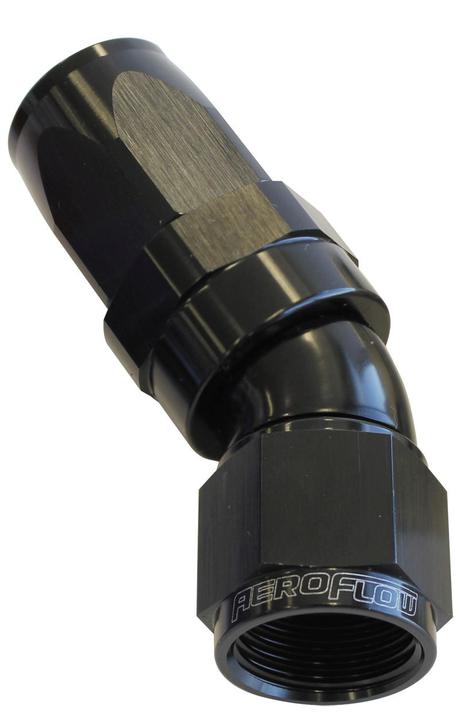 Aeroflow AF197-06BLK 30 Deg Hose End -06AN Black Full
