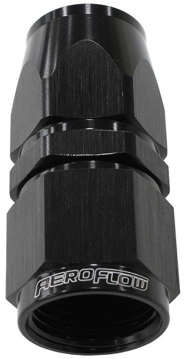 Aeroflow AF201-08DBLK Alloy Straight Hose End -8AN Black