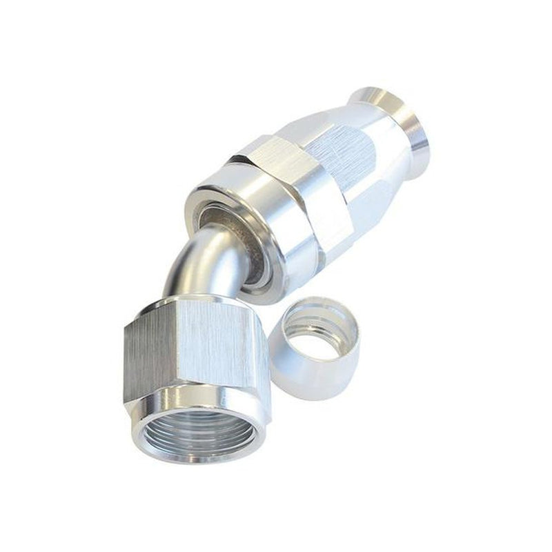 Aeroflow AF202-06DS Alloy 45 Deg Hose End -6AN Silver