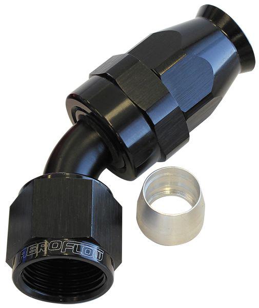 Aeroflow AF202-10DBLK Alloy 45 Deg Hose End -10AN Black