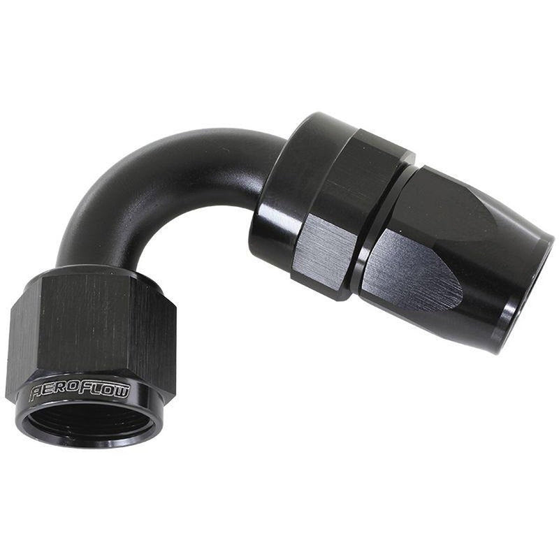 Aeroflow AF204-06DBLK Alloy 120 Deg Hose End -6AN Black
