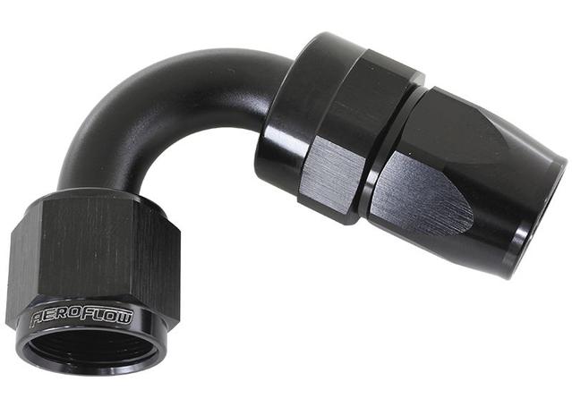 Aeroflow AF204-04DBLK Alloy 120 Deg Hose End -4AN Black