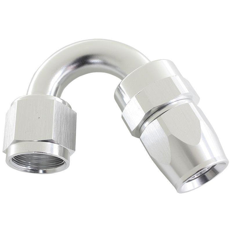 Aeroflow AF205-04DS Alloy 150 Deg Hose End -4AN Silver
