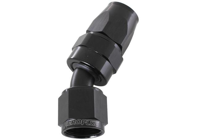 Aeroflow AF207-03DBLK Alloy 30 Deg Hose End -3AN Black