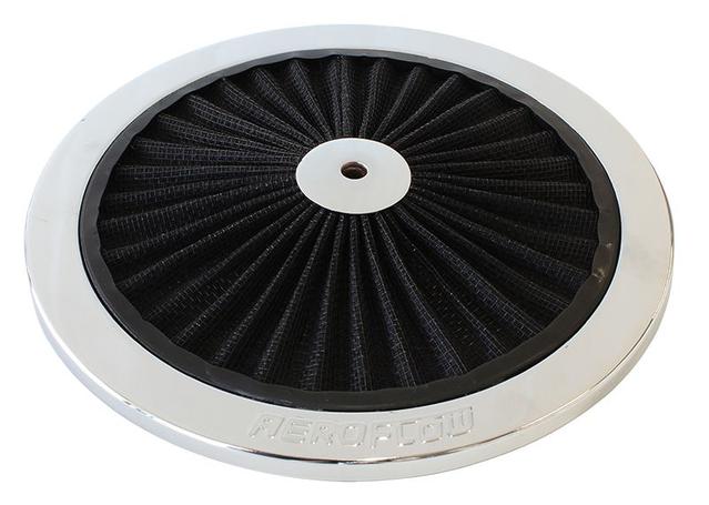 Aeroflow AF2851-0901 9" Chrome Full Flow Top Plate Black