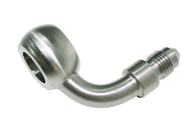 Aeroflow AF313-04 -4AN 90Deg Banjo 10mm 3/8 Stainless
