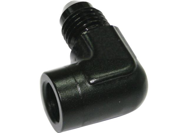Aeroflow AF373-03BLK 90Deg Adaptor 1/8 Npt To -3 Black