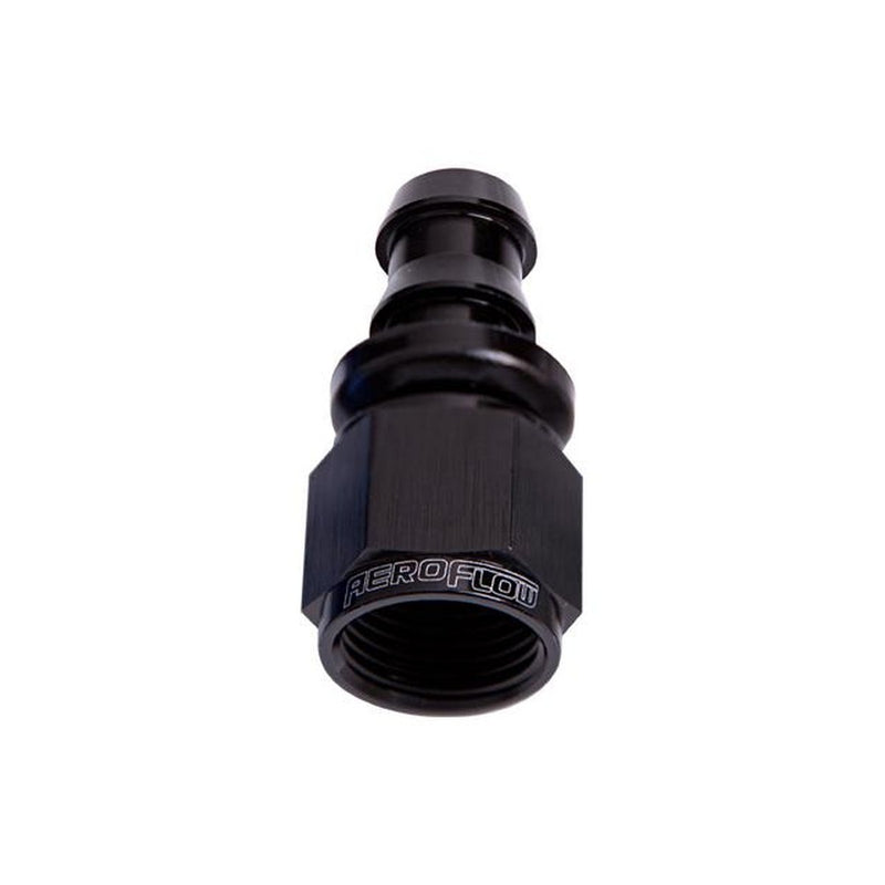 Aeroflow AF401-04BLK Straight Push Lock End -4AN Black No
