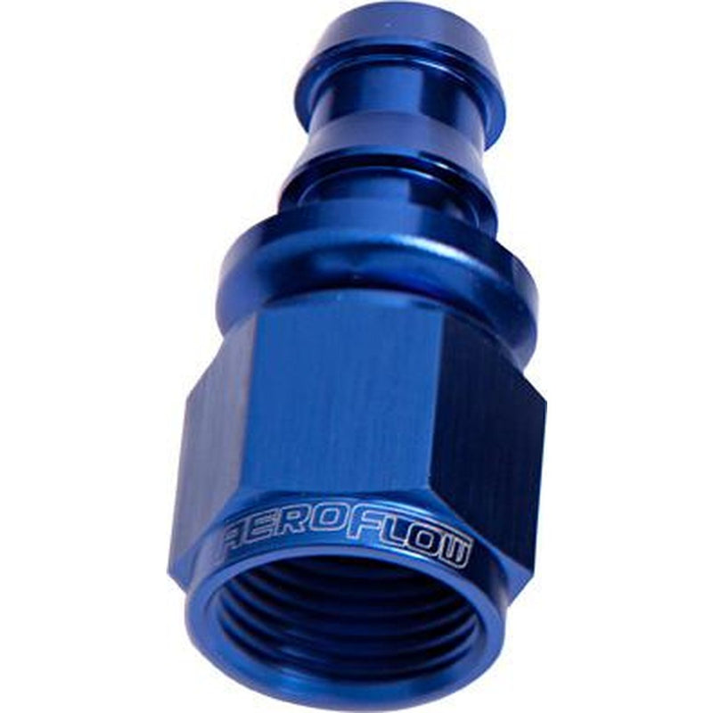 Aeroflow AF401-04 Straight Push Lock End -4AN Blue No