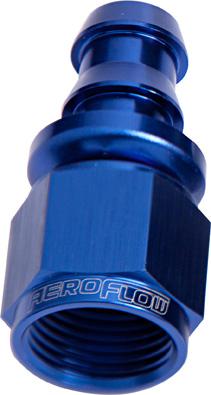 Aeroflow AF401-06 Straight Push Lock End -6AN Blue No
