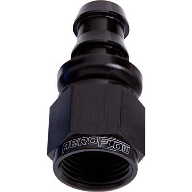 Aeroflow AF401-12BLK Straight Push Lock End -12AN Black