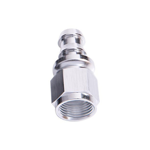 Aeroflow AF401-10S Straight Push Lock End -10AN Silver No