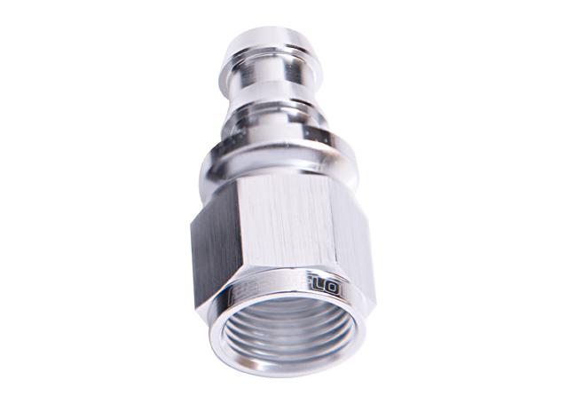 Aeroflow AF401-12S Straight Push Lock End -12AN Silver No