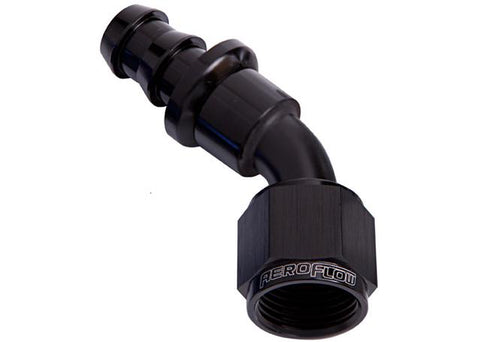 Aeroflow AF402-10BLK 45 Deg Push Lock End -10AN Black No