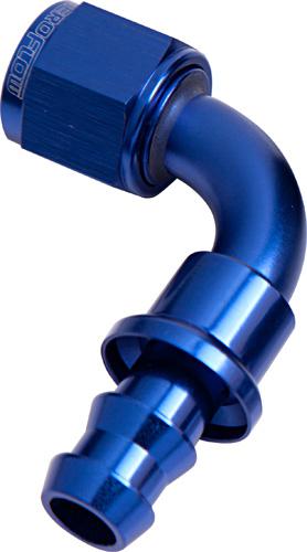 Aeroflow AF403-06 90 Deg Push Lock End -6AN Blue No Clamp