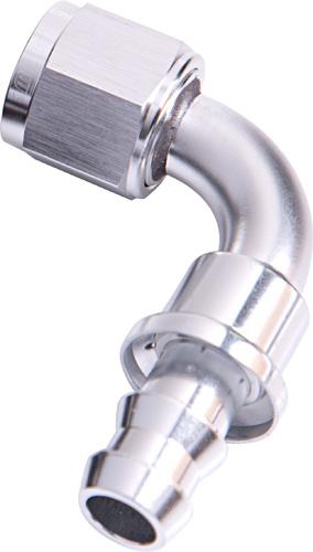 Aeroflow AF403-06S 90 Deg Push Lock End -6AN Silver No