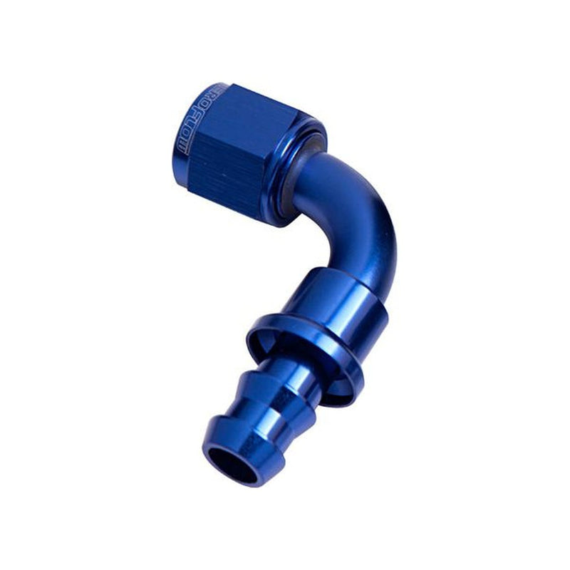 Aeroflow AF403-10 90 Deg Push Lock End -10AN Blue No