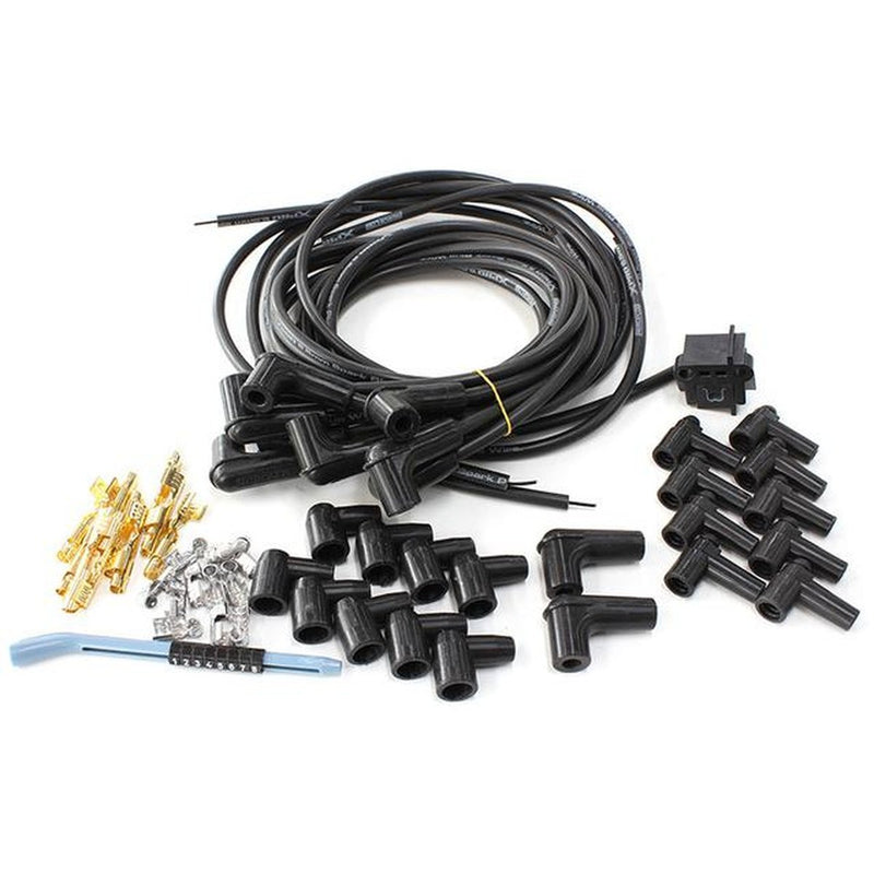 Aeroflow Universal Lead Set Black 90Deg V8 90Deg Plug Std