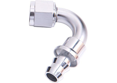 Aeroflow AF404-08S 120 Deg Push Lock End -8AN Silver No
