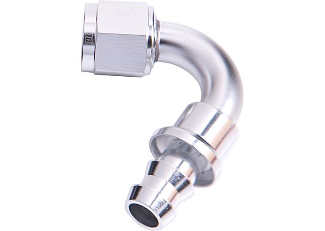 Aeroflow AF404-08S 120 Deg Push Lock End -8AN Silver No