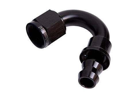 Aeroflow AF405-08BLK 150 Deg Push Lock End -8AN Black No