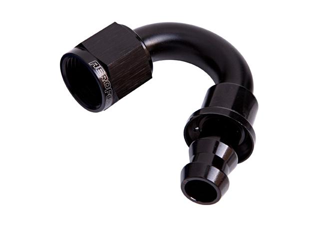 Aeroflow AF405-08BLK 150 Deg Push Lock End -8AN Black No