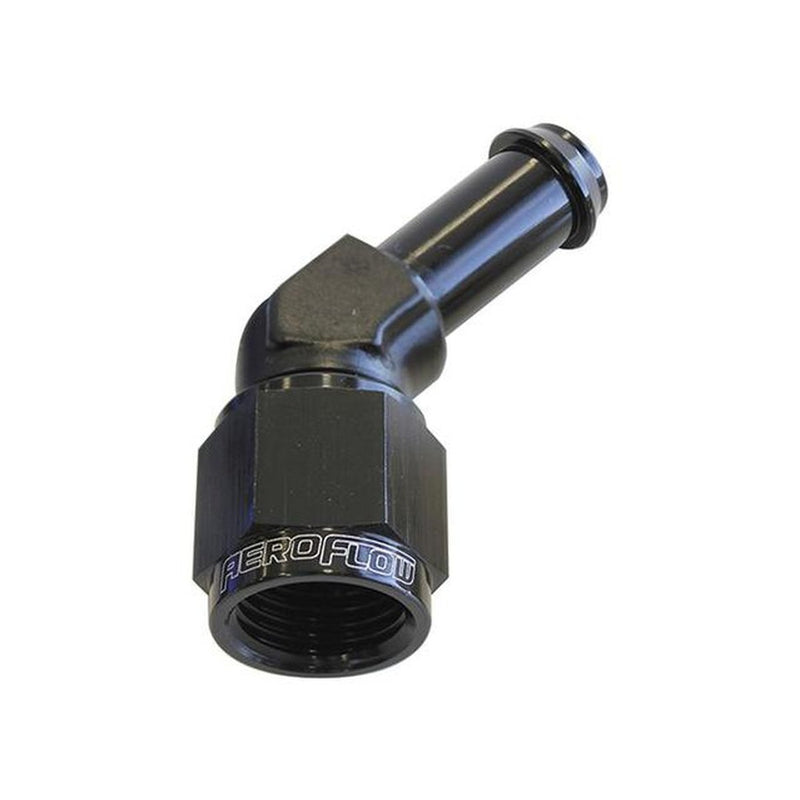 Aeroflow AF412-06BLK Female -6AN 45Deg To 3/8" Barb Black