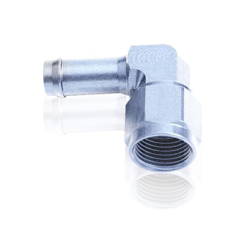 Aeroflow AF413-06S Female -6AN 90Deg To 3/8" Barb Silver