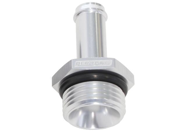 Aeroflow AF414-08-08S -8ORB To 1/2" Push On Barb Silver