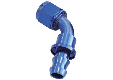 Aeroflow AF418-04 60 Deg Push Lock End -4AN Blue No Clamp