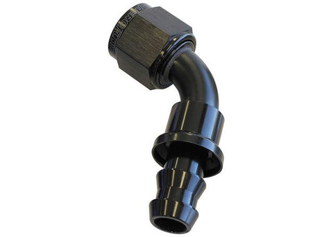 Aeroflow AF418-06BLK 60 Deg Push Lock End -6AN Black No