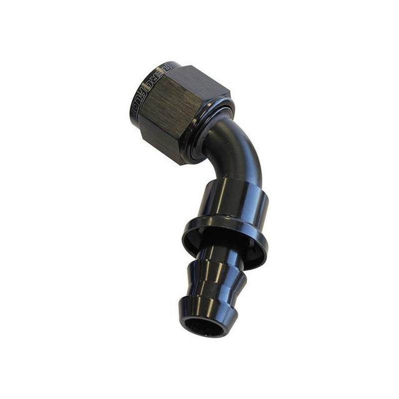 Aeroflow AF418-10BLK 60 Deg Push Lock End -10AN Black No