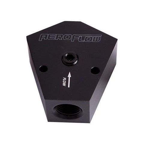 Aeroflow AF451-08BLK Fuel Block 3/8 - 3/8 In - Out Black