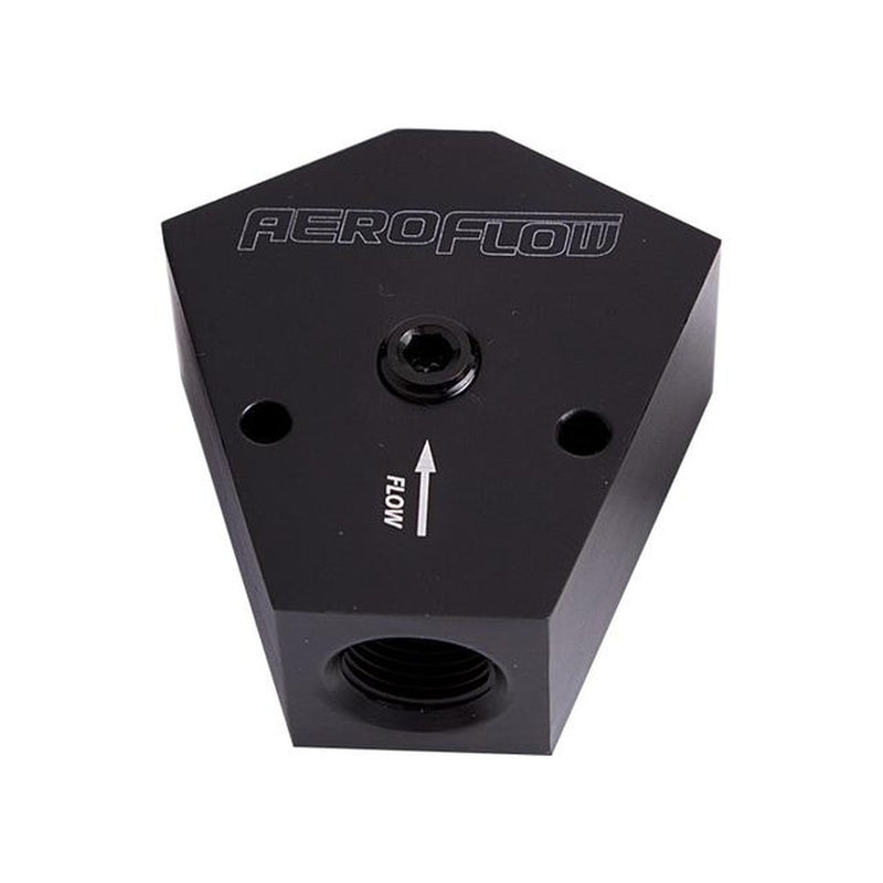 Aeroflow AF451-12BLK Fuel Block 3/4"- 3/4" In - Outblack