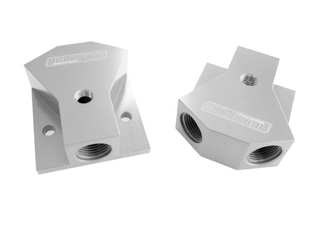 Aeroflow AF453-08S Billet Y-Block 3X -8 ORB Ports Silver