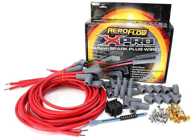 Aeroflow Univ Lead Set Red V8 90Deg Plug Ends Std & Hei