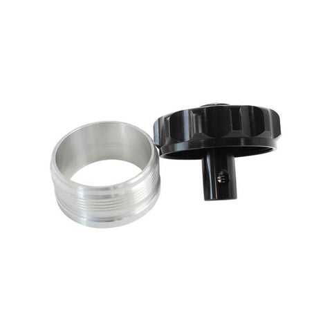 Aeroflow 2" Alum Weld Bung And Cap Raw Weld On / Black Cap