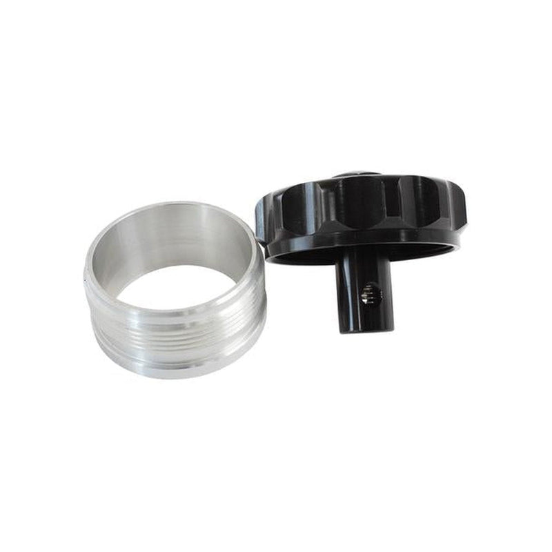 Aeroflow 2" Alum Weld Bung And Cap Raw Weld On / Black Cap