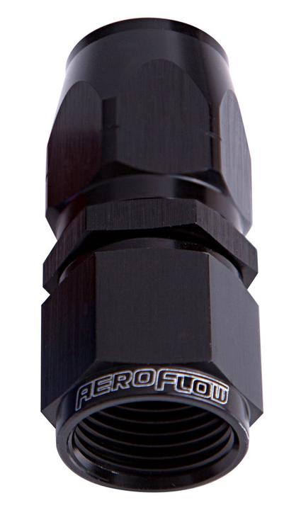 Aeroflow AF501-08BLK Alloy Straight Hose End -8AN Black