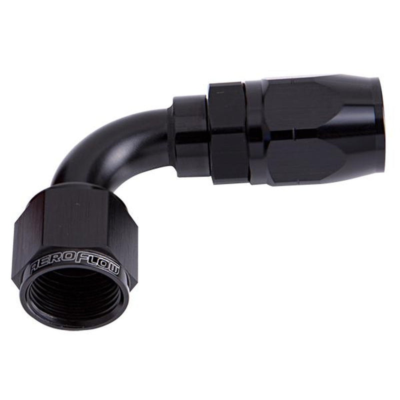 Aeroflow AF503-04BLK Alloy 90 Deg Hose End -4AN Black