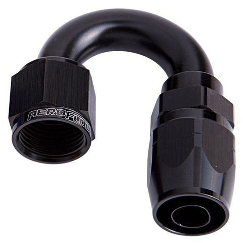 Aeroflow AF506-06BLK Alloy 180 Deg Hose End -6AN Black