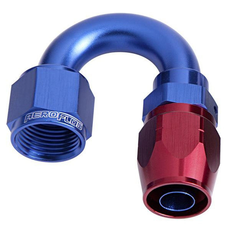 Aeroflow AF506-08 Alloy 180 Deg Hose End -8AN Blue Cutter