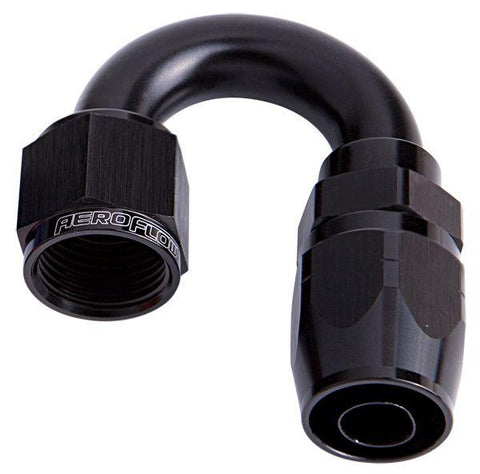 Aeroflow AF506-08BLK Alloy 180 Deg Hose End -8AN Black