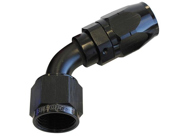 Aeroflow AF508-04BLK Alloy 60 Deg Hose End -4AN Black