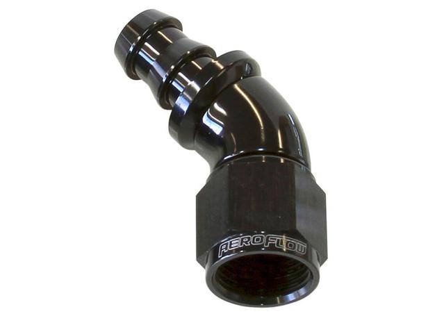 Aeroflow AF512-04BLK -4AN 45 Black Full Flow Push Lock